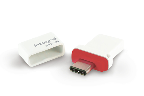 Integral 512GB USB3.0 DRIVE FUSION DUAL TYPE-C RED UP TO R-200 W-100 MBS