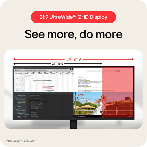LG 34U650A-B 34 Ips Wqhd 100Hz USB-C UltraWide Curved Monitor - image 2