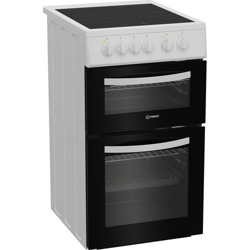 Indesit ITE5VMW 50cm Wide Single Oven Electric Cooker with Ceramic Hob - White - A/A Rated, White - image 3