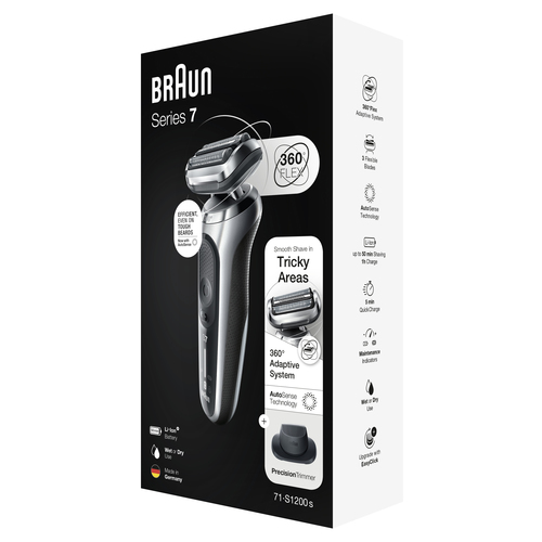 Braun Series 7 71-S1200s Foil shaver Trimmer Silver – image 6