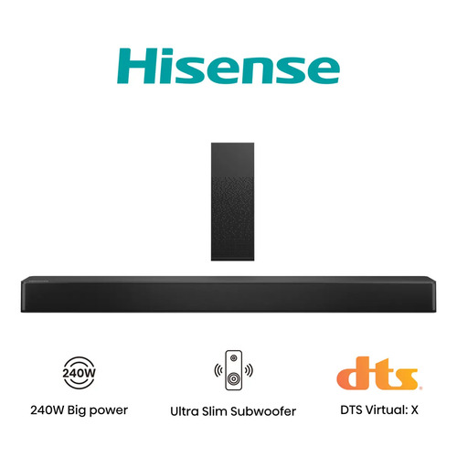 Саундбар Hisense HS2100, 2.1 канала, 240 Вт, Bluetooth, Dolby Audio