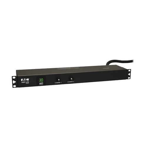 PDU Monofásico Tripp Lite 2.9kW Medidor Digital Local Tomacorrientes 120V L5-30P Cable 4.57m Instalación 1U Rack - PDUMH30