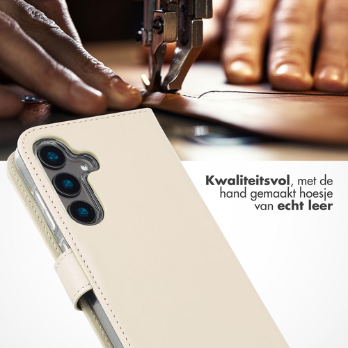 Selencia Echt Lederen Bookcase Samsung Galaxy S24 - Greige, afbeelding 2