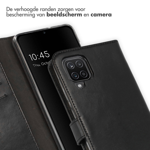 Selencia Echt Lederen Bookcase Samsung Galaxy A12 - Zwart, afbeelding 4