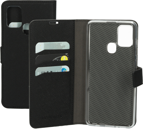 Mobiparts Saffiano Wallet Case Samsung Galaxy A21s (2020) Black – image 1