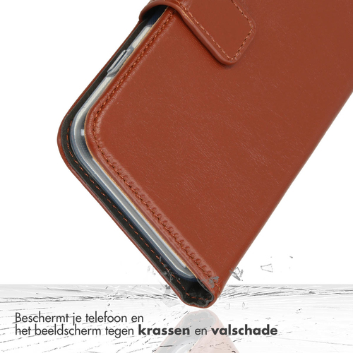 Selencia Echt Lederen Bookcase Samsung Galaxy A35 - Lichtbruin, afbeelding 5