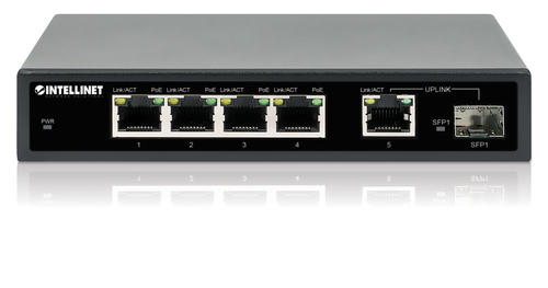 Intellinet 5-Port Gigabit PoE+ Switch 1SFP91W, afbeelding 5