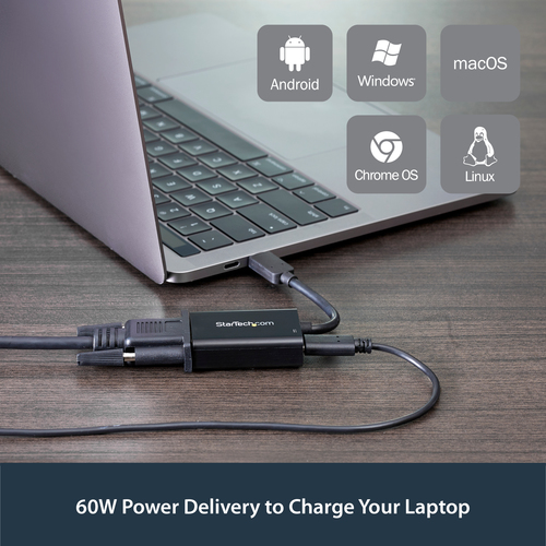 StarTech.com USB C to VGA Adapter with Power Delivery - 1080p USB Type-C to VGA Monitor Video Converter w/ Charging – image 9