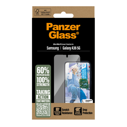 PANZERGLASS SCREEN PROTECTOR ULTRA-WIDE FIT - CLEAR, afbeelding 3