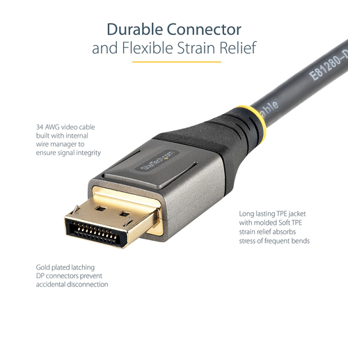 StarTech.com 20 pin DisplayPort han -> 20 pin DisplayPort han 4 m Grå, sort – billede 7