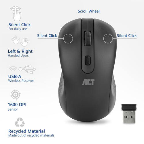 ACT Connectivity Draadloze Muis 1000 DPI, afbeelding 2