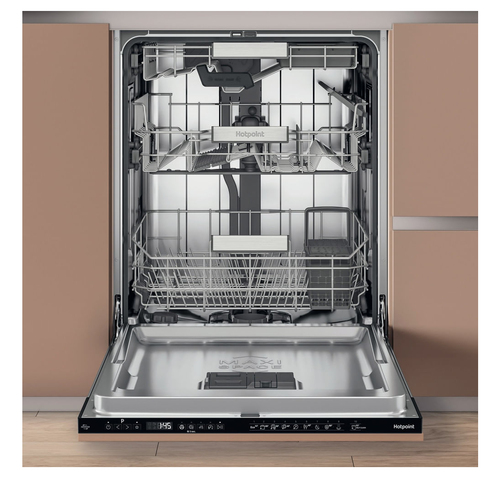 Hotpoint Hydroforce H8IHP42LUK Fully Integrated Full Size Dishwasher - Black Control Panel with Fixed Door Hinge Kit - C Rated, Black - image 3