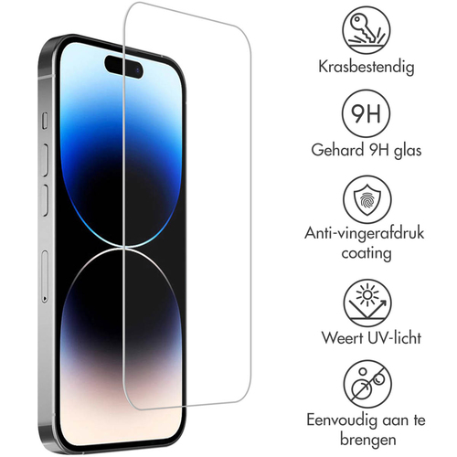Accezz Gehard Glas Screenprotector 2-pack iPhone 15 / 15 Pro / 16, afbeelding 2