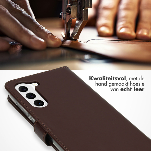 Selencia Echt Lederen Bookcase Samsung Galaxy S23 - Bruin, afbeelding 2