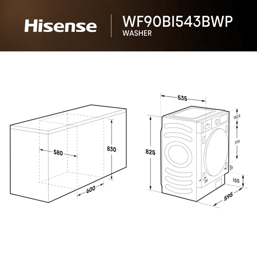 Hisense WF90BI543BWP washing machine Front-load – image 6