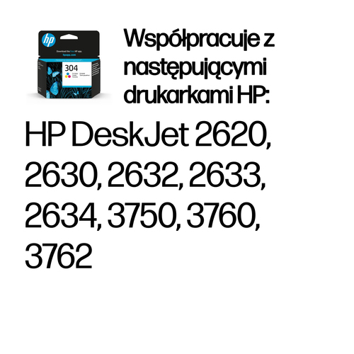 Oryginalny trójkolorowy wkład/tusz atramentowy HP 304 (N9K05AE) Kolorowy (CMY)