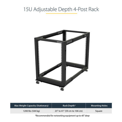 StarTech.com 15U 4-Post Server Rack – image 9