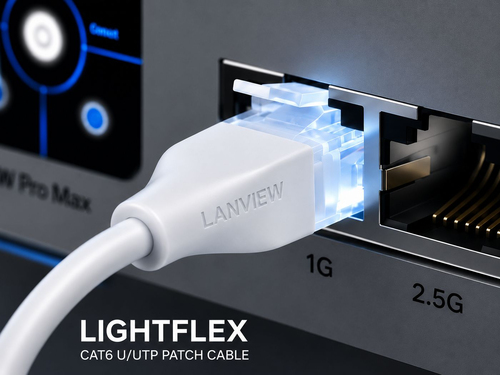 Lanview LightFlex CAT6 U/UTP 5M, White, TPE, Halogenfree cable de red Blanco U/UTP (UTP)