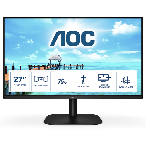 AOC B2 27B2H/EU монитор для ПК 68,6 cm (27") 1920 x 1080 пикселей Full HD LED Черный