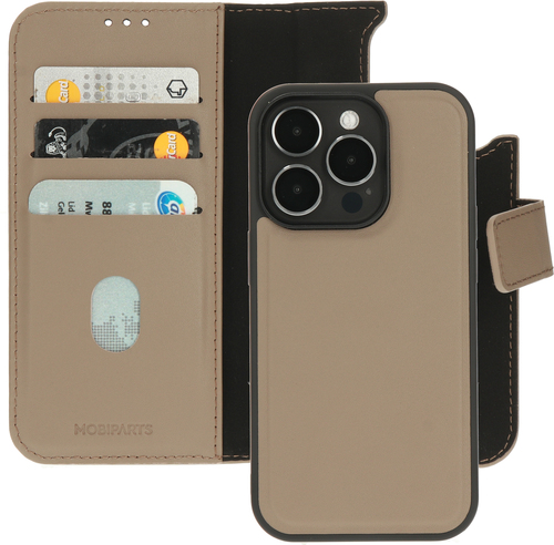 Mobiparts Leather 2 in 1 Wallet Case Apple iPhone 14 Pro Taupe - Smartphonehoesje