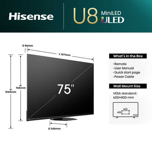Hisense 75U8NQTUK TV – image 9