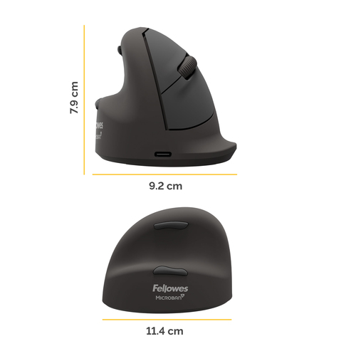 Fellowes Vertical Wireless Mouse Breyta Plus+ Ergonomic Left Handed Vertical Mouse with Antibacterial Protection Large – image 4