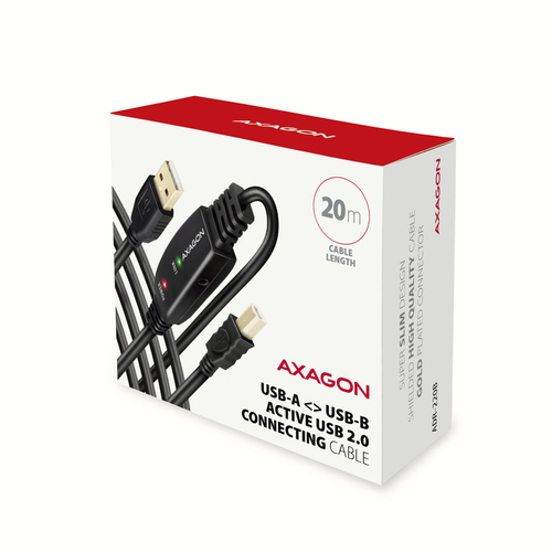 AXAGON ADR-220B USB 20 A-M - B-M aktives Anschluss-Repeaterkabel 20m - Kabel - DigitalDaten USB-Kabel – Foto 9 von 9