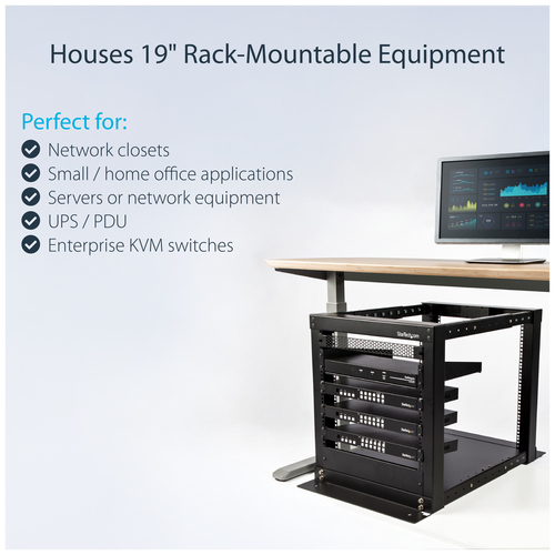 StarTech.com 12U Adjustable 4 Post Server Equipment Open Frame Rack Cabinet – image 8