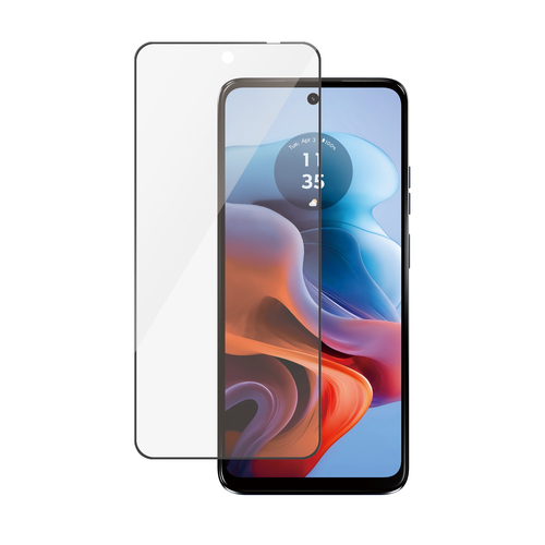 PanzerGlass - Skærmbeskytter for mobiltelefon - ultrabred pasform - glas - rammefarve sort - for Motorola Moto G34