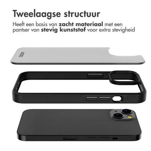 Accezz Rugged Frosted Backcover iPhone 13 Telefoonhoesje Zwart, afbeelding 2