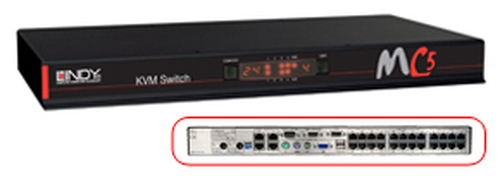 Lindy 32367 KVM switch Rack mounting Black