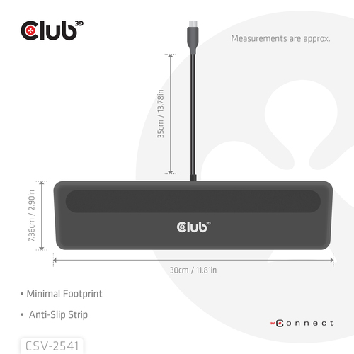 Club 3D 12-1 USB-C Triple Display PD3.0 100W Docking Station + Charger dockingstation, afbeelding 7