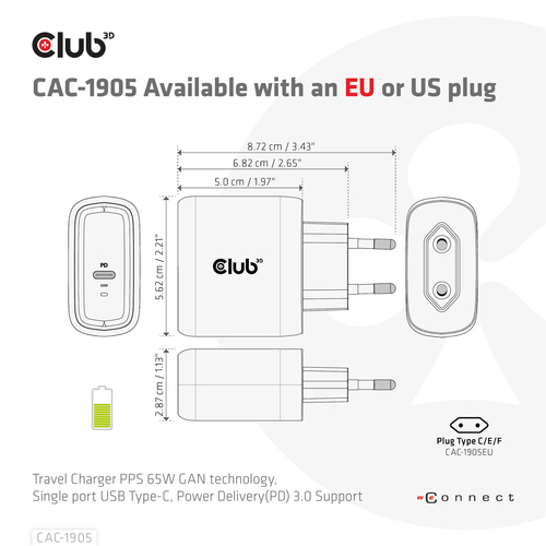 CLUB3D Travel Charger PPS – image 4