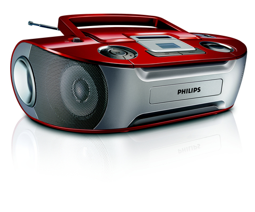 Philips AZ1122/78 garso kolonėlių komplektas namams 2 W Raudona, Sidabras