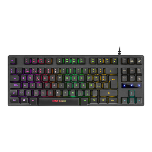 Mars Gaming MKTKLES Gaming Keyboard H-Mech RGB Lighting 8 Effects Antighosting Spanish Language