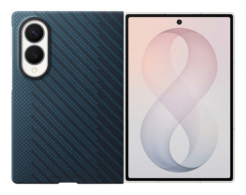 Samsung Galaxy Z Fold 8 Carbon Back Cover met Magneet Blauw