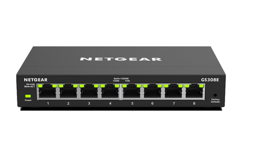NETGEAR GS308E-100AUS network switch Managed Gigabit Ethernet (10/100/1000) Black