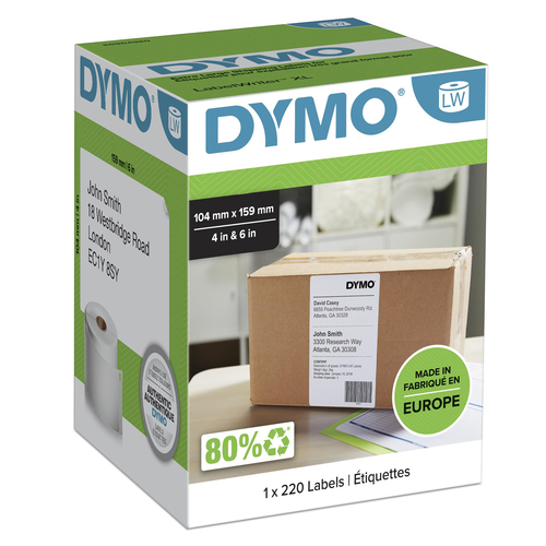 Dymo LabelWriter Extra Large Shipping Labels 104 mm x 159mm Pack 220 - image 1