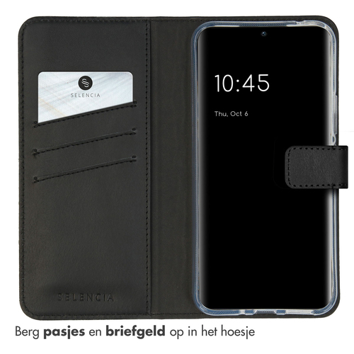 Selencia Echt Lederen Bookcase Samsung Galaxy A54 (5G) - Zwart, afbeelding 3