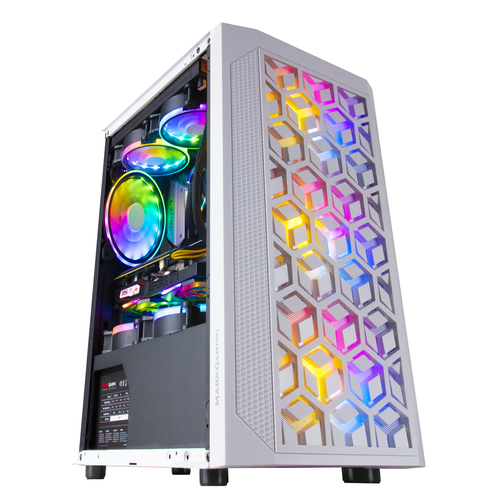 Mars Gaming MCMESHW Micro ATX Gaming PC Case 3x Fan FRGB White – image 7