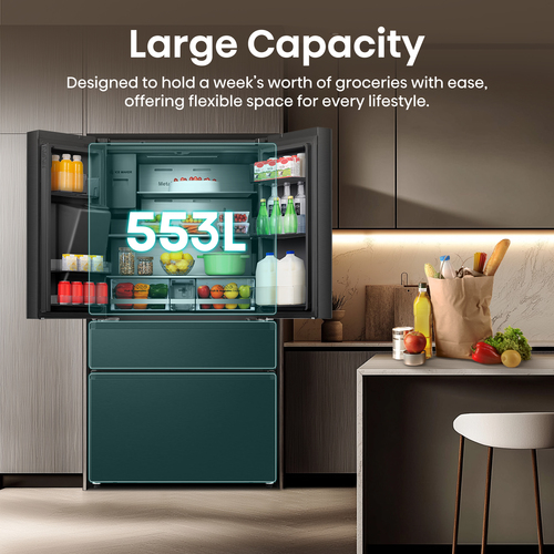 Hisense PureFlat Eclipse RF9P490GTFE Total No Frost American Fridge Freezer - Black - E Rated, Black - image 7