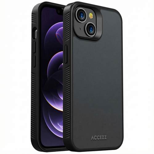 Accezz Rugged Frosted Backcover iPhone 14 - Zwart