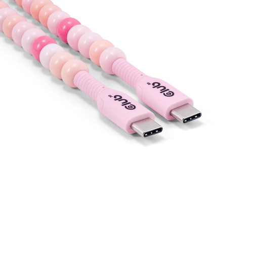 Club 3D USB-C Beaded Cable Pink, 2 meter kabel, afbeelding 8
