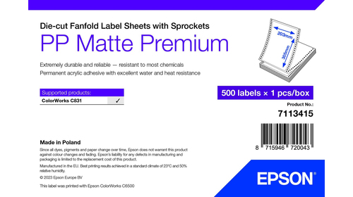 PP MATTE LABEL PREM DIE-CUT