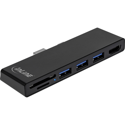 InLine MultiHub, Surface Pro 4/5/6, 3x USB-A 3.2 female, HDMI 4K, Cardreader