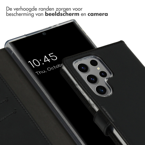 Selencia Echt Lederen Bookcase Samsung Galaxy S24 Ultra - Zwart, afbeelding 4