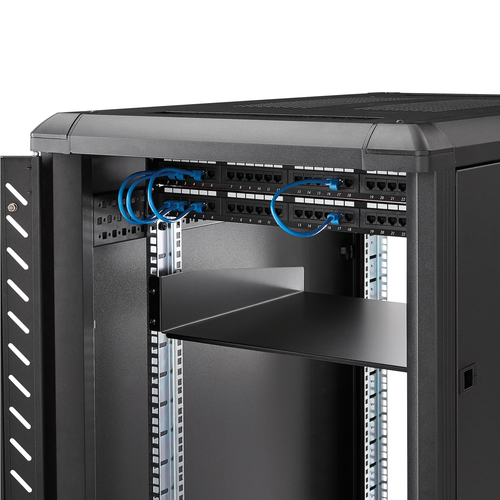 StarTech.com 2U Server Rack Mount Shelf - 15.7in Deep Steel Universal Cantilever Tray for 19 Network & AV Equipment Rack/ Cabinet - 44lbs (CABSHELF) Rackhylde – billede 4