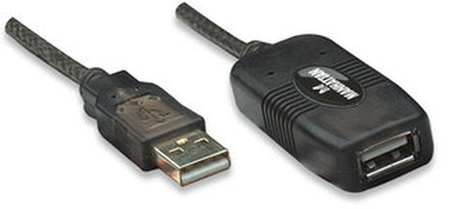 Manhattan Hi-Speed USB 2.0 Repeater Kabel, In Reihe schaltbar, A-Stecker / A-Buchse, 10 m