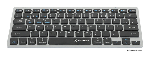Manhattan Ultra Slim Dual-Mode Wireless Keyboard, German Quertz layout, Bluetooth (v3.0) and Wireless (2.4GHz), 78 low profile scissor keys, Auto Power Manageme – image 8