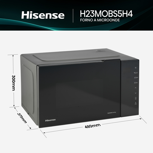 Hisense H23MOBS5H4 microwave Black Solo microwave Countertop – image 2
